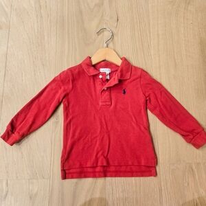 Ralph Lauren Kids Red Polo Shirt 18M GUC
